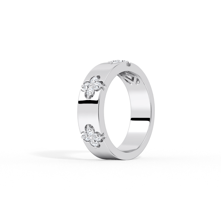 Moissanite Clover Ring in 925 Sterling Silver - 
