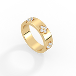 Moissanite Clover Ring in 925 Sterling Silver - 