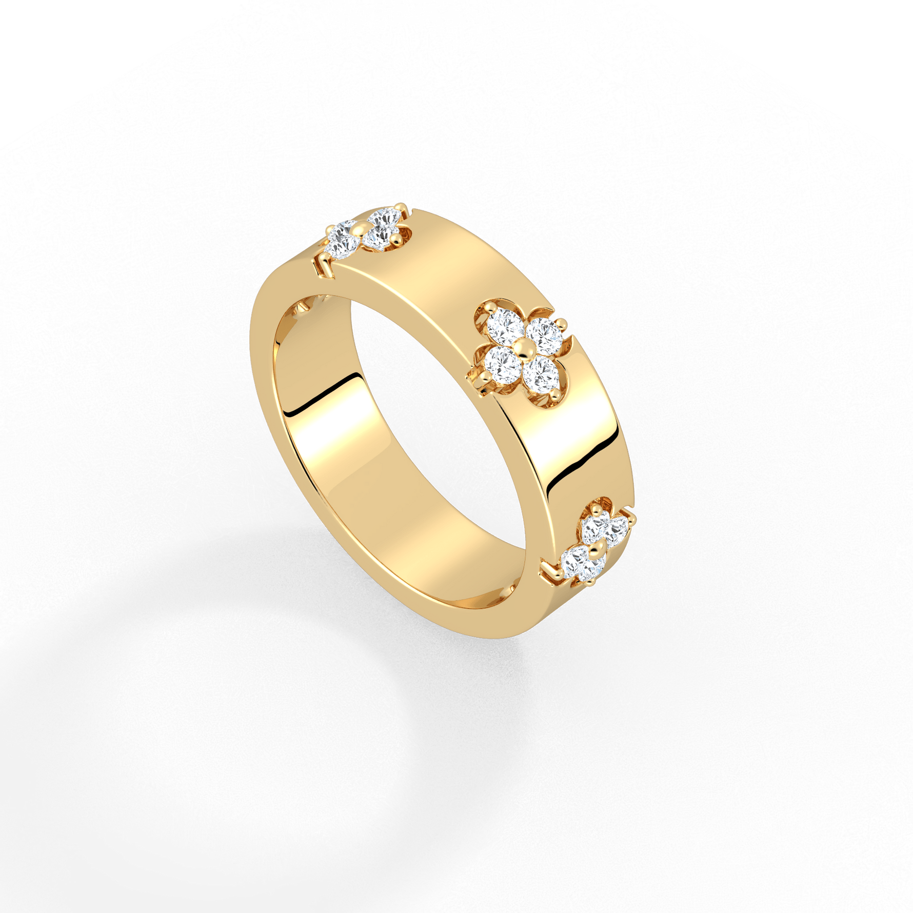 Moissanite Clover Ring in 925 Sterling Silver - 