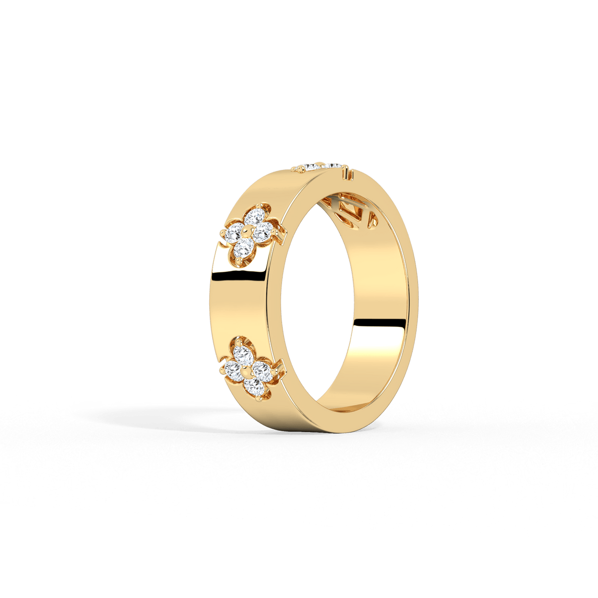 Moissanite Clover Ring in 925 Sterling Silver - 