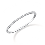 925 Sterling Silver Cubic Zirconia Flexible Bangle Bracelet - Bracelets