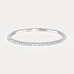925 Sterling Silver Moissanite Flexible Bangle Bracelet - Bracelets