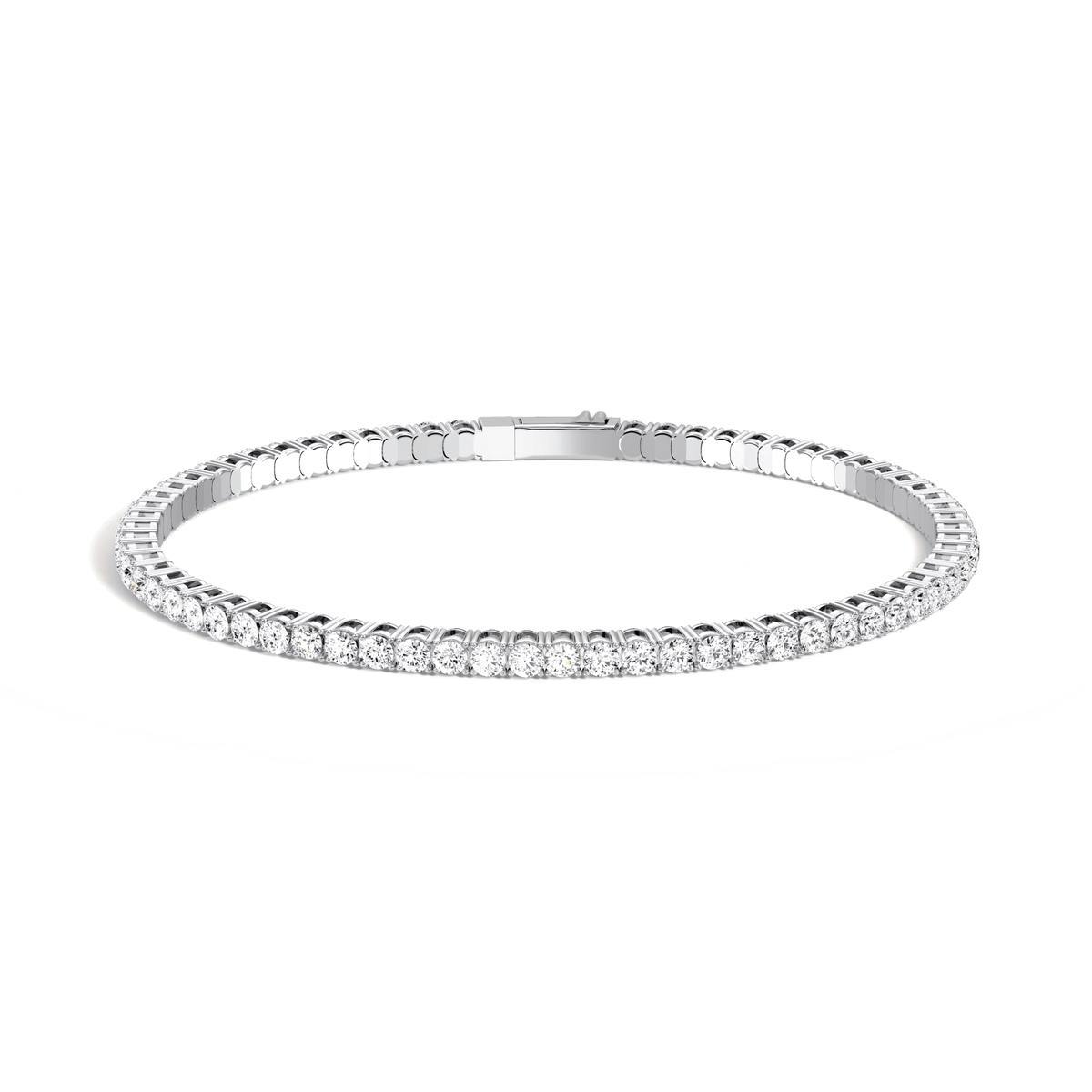 925 Sterling Silver Cubic Zirconia Flexible Bangle Bracelet - Bracelets