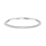 925 Sterling Silver Cubic Zirconia Flexible Bangle Bracelet - Bracelets