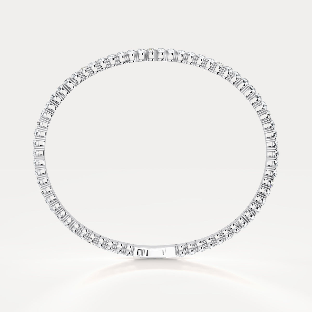 925 Sterling Silver Moissanite Flexible Bangle Bracelet - Bracelets