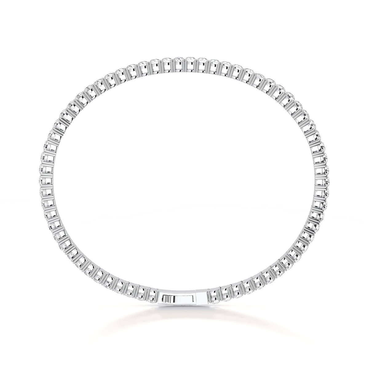 925 Sterling Silver Cubic Zirconia Flexible Bangle Bracelet - Bracelets