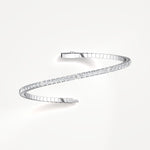 925 Sterling Silver Moissanite Flexible Bangle Bracelet - Bracelets