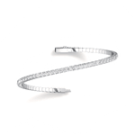 925 Sterling Silver Cubic Zirconia Flexible Bangle Bracelet - Bracelets