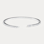 925 Sterling Silver Moissanite Flexible Bangle Bracelet - Bracelets