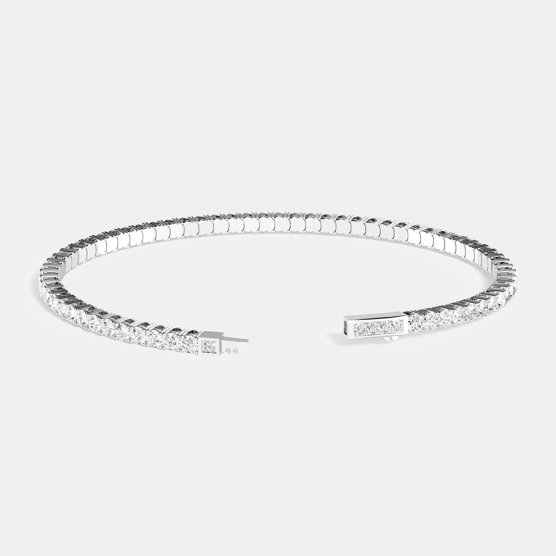 925 Sterling Silver Moissanite Flexible Bangle Bracelet - Bracelets