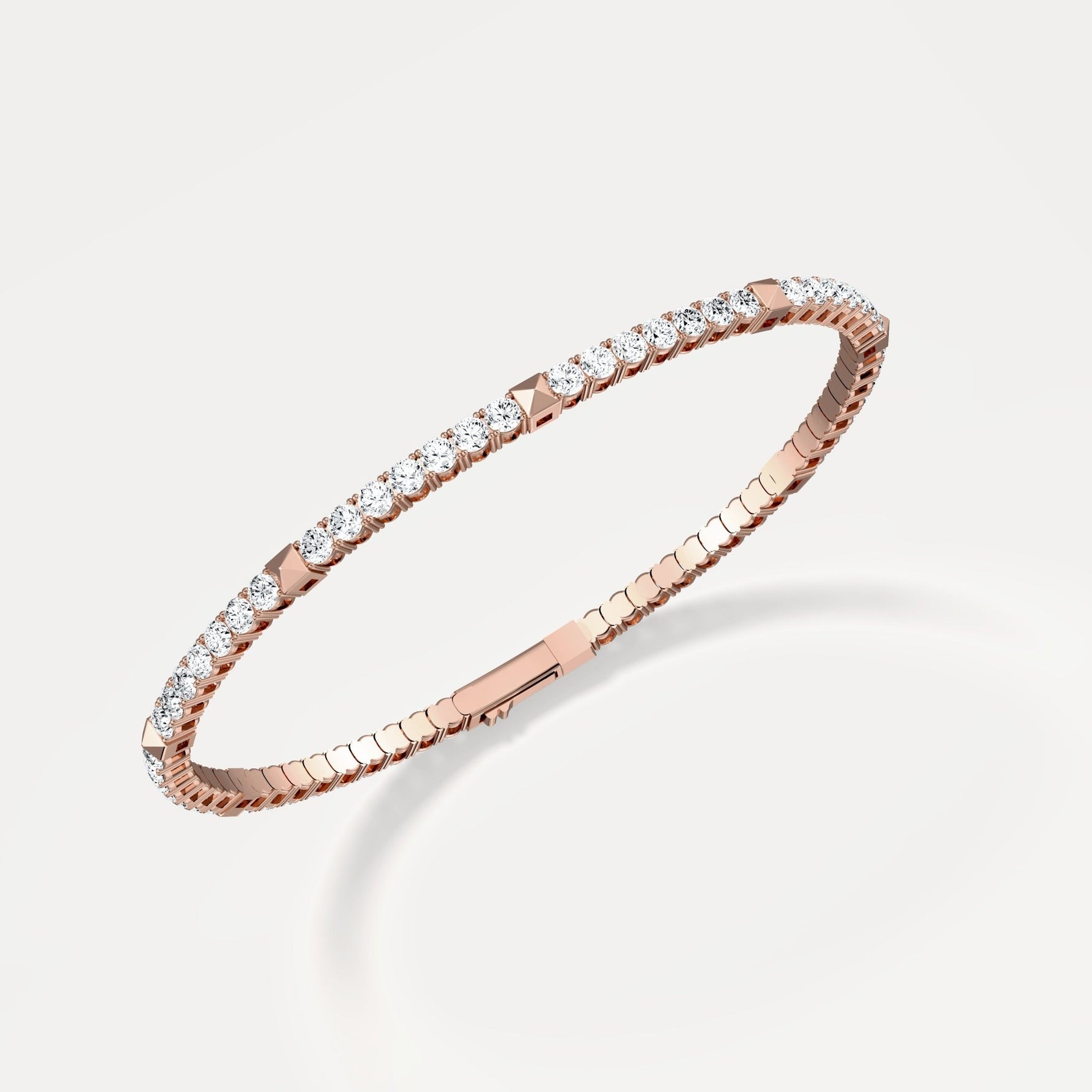 4.73CTW Lab - grown Diamond Flexible Bangle Bracelets in 14K Solid Gold - Bracelets