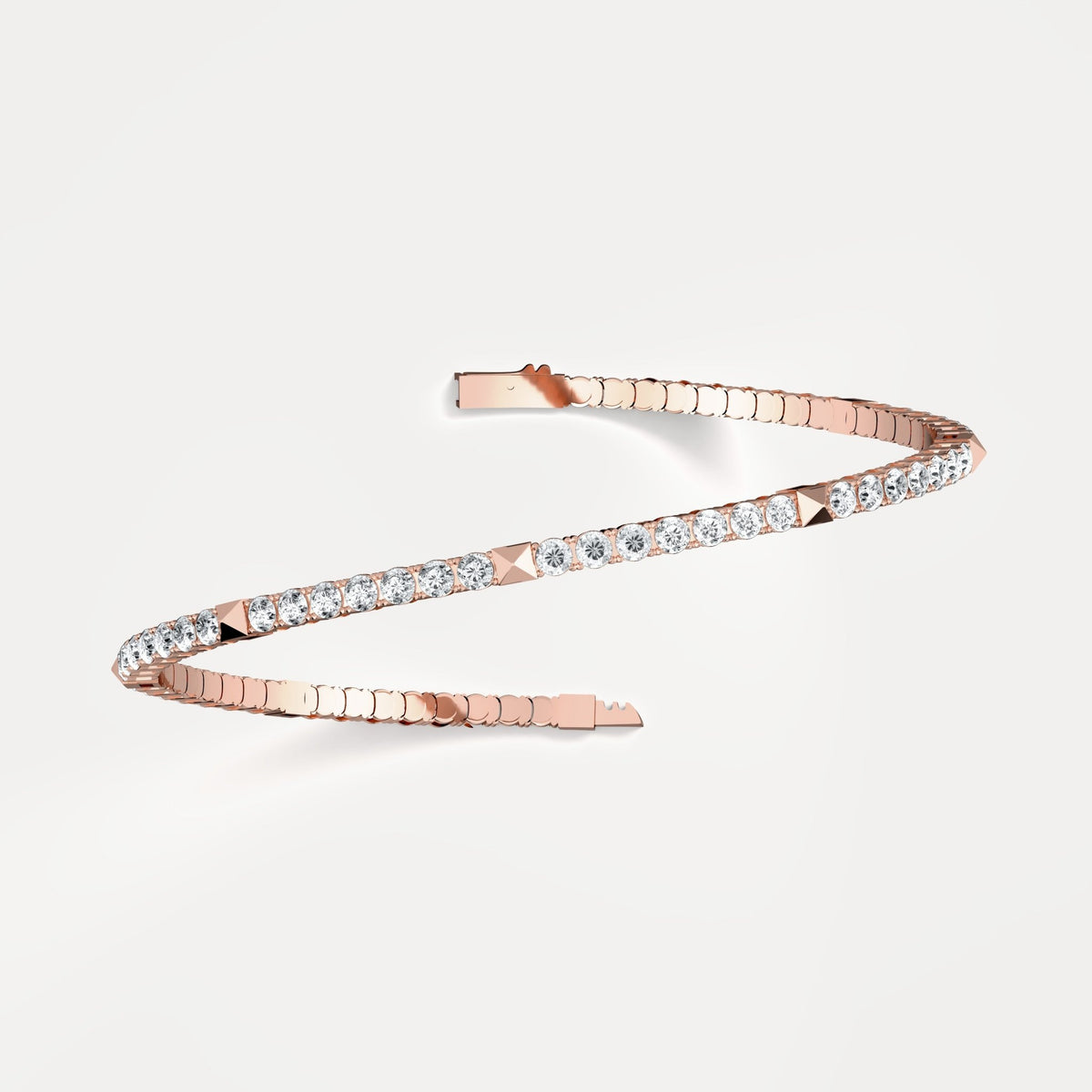 4.73CTW Lab - grown Diamond Flexible Bangle Bracelets in 14K Solid Gold - Bracelets