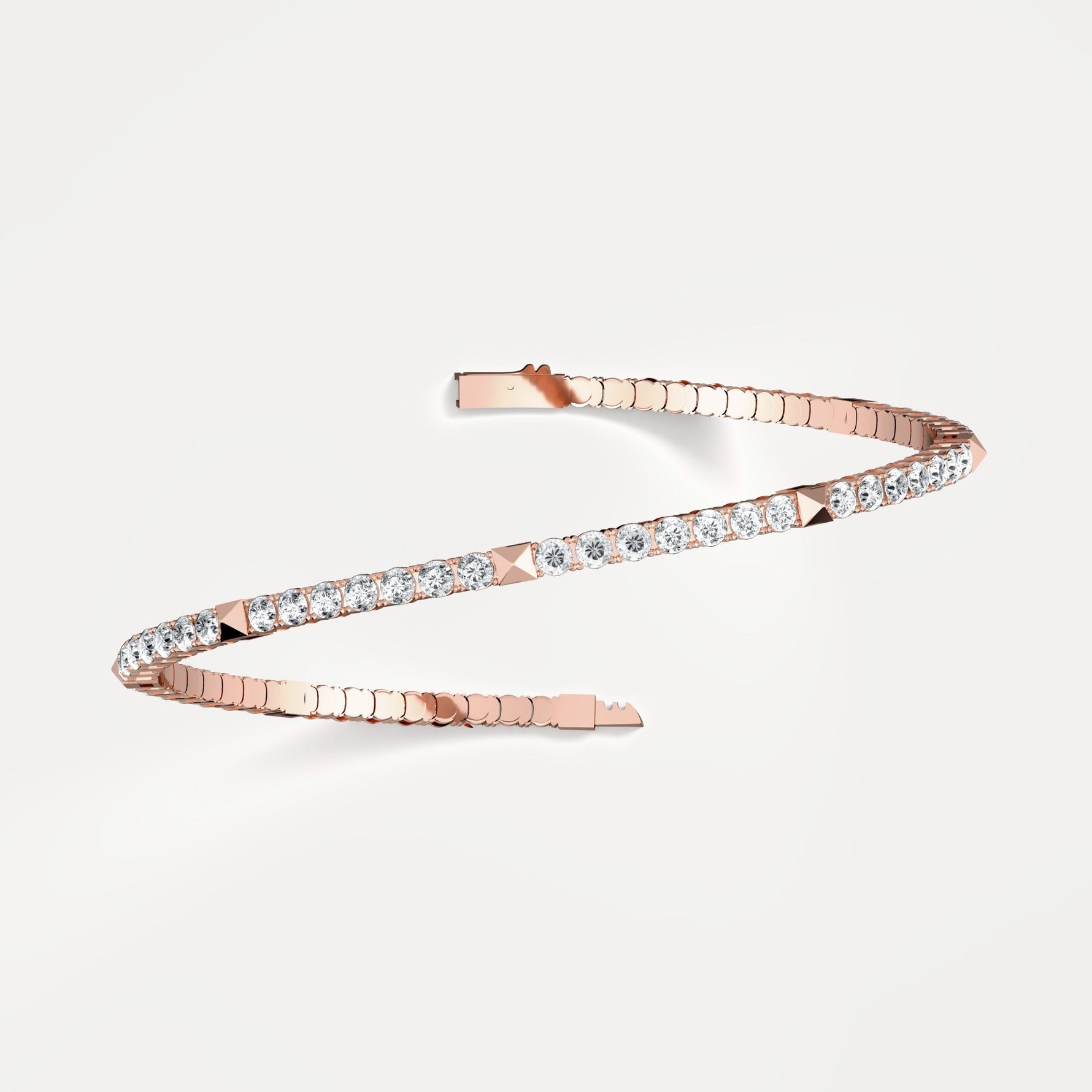 4.73CTW Lab - grown Diamond Flexible Bangle Bracelets in 14K Solid Gold - Bracelets