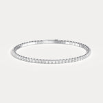 2.4CTW Lab - grown Diamond Ice Cube Flexible Bangle Bracelet In 925 Sterling Silver - Bracelets
