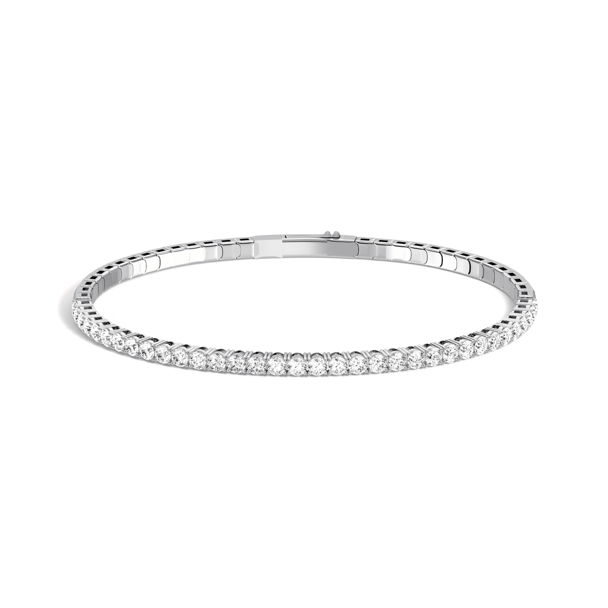 2.4CTW DEW Moissanite Cube Ice Flex Tennis Bracelet in Sterling Silver - Bracelets