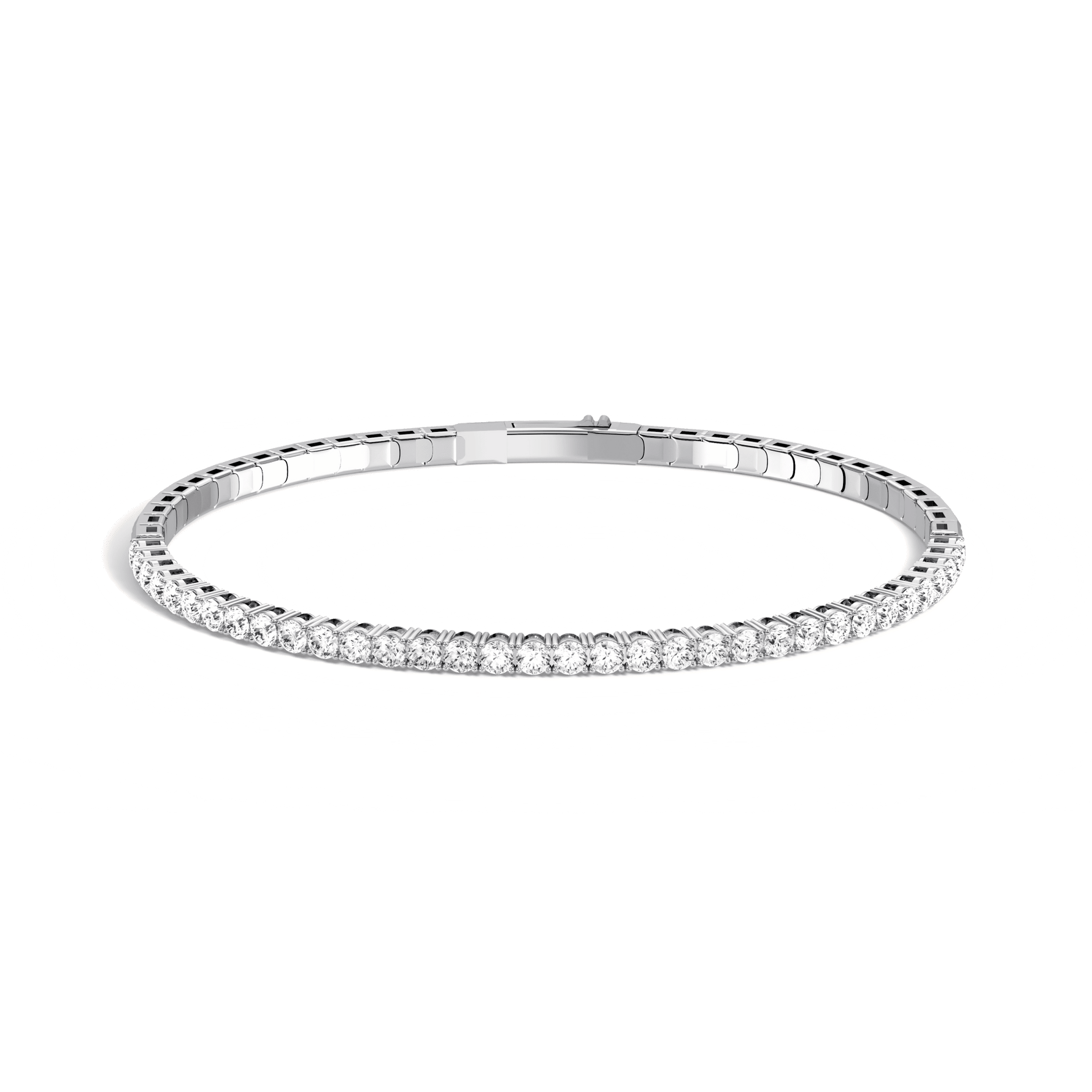 2.4CTW DEW Moissanite Cube Ice Flex Tennis Bracelet in Sterling Silver - Bracelets