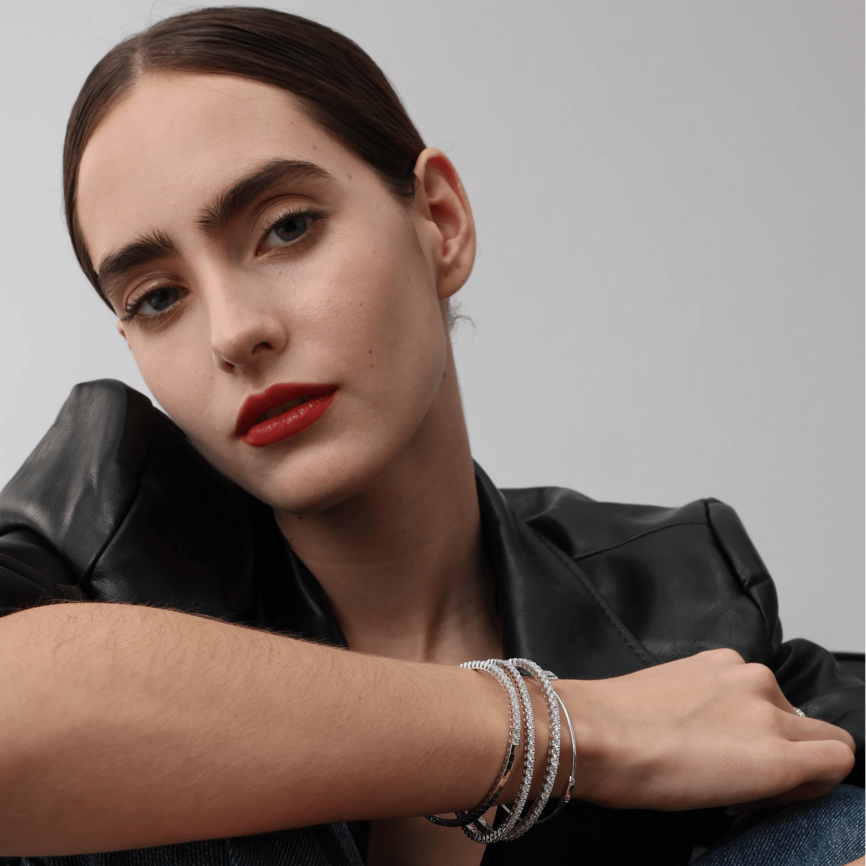 2.4CTW DEW Moissanite Cube Ice Flex Tennis Bracelet in Sterling Silver - Bracelets