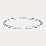 2.4CTW Lab - grown Diamond Ice Cube Flexible Bangle Bracelet In 925 Sterling Silver - Bracelets