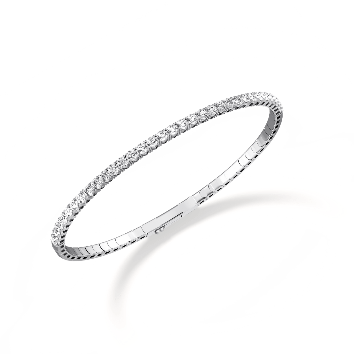 2.4CTW DEW Moissanite Cube Ice Flex Tennis Bracelet in Sterling Silver - Bracelets