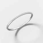 2.4CTW Lab - grown Diamond Ice Cube Flexible Bangle Bracelet In 925 Sterling Silver - Bracelets