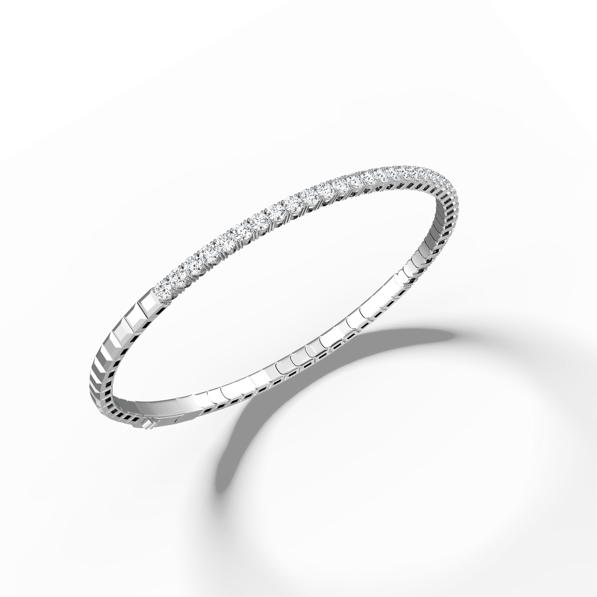 2.4CTW DEW Moissanite Ice Cube Flex Tennis Bracelet in Sterling Silver - Bracelets