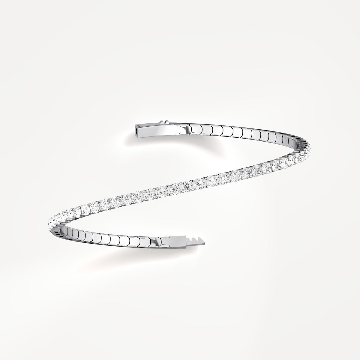 2.4CTW Lab - grown Diamond Ice Cube Flexible Bangle Bracelet In 925 Sterling Silver - Bracelets