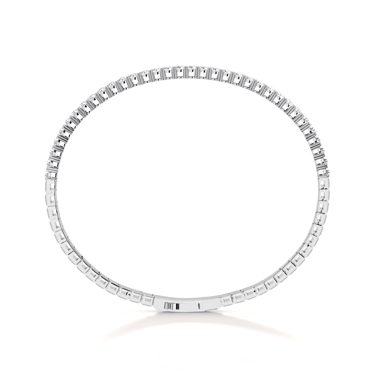 2.4CTW DEW Moissanite Cube Ice Flex Tennis Bracelet in Sterling Silver - Bracelets