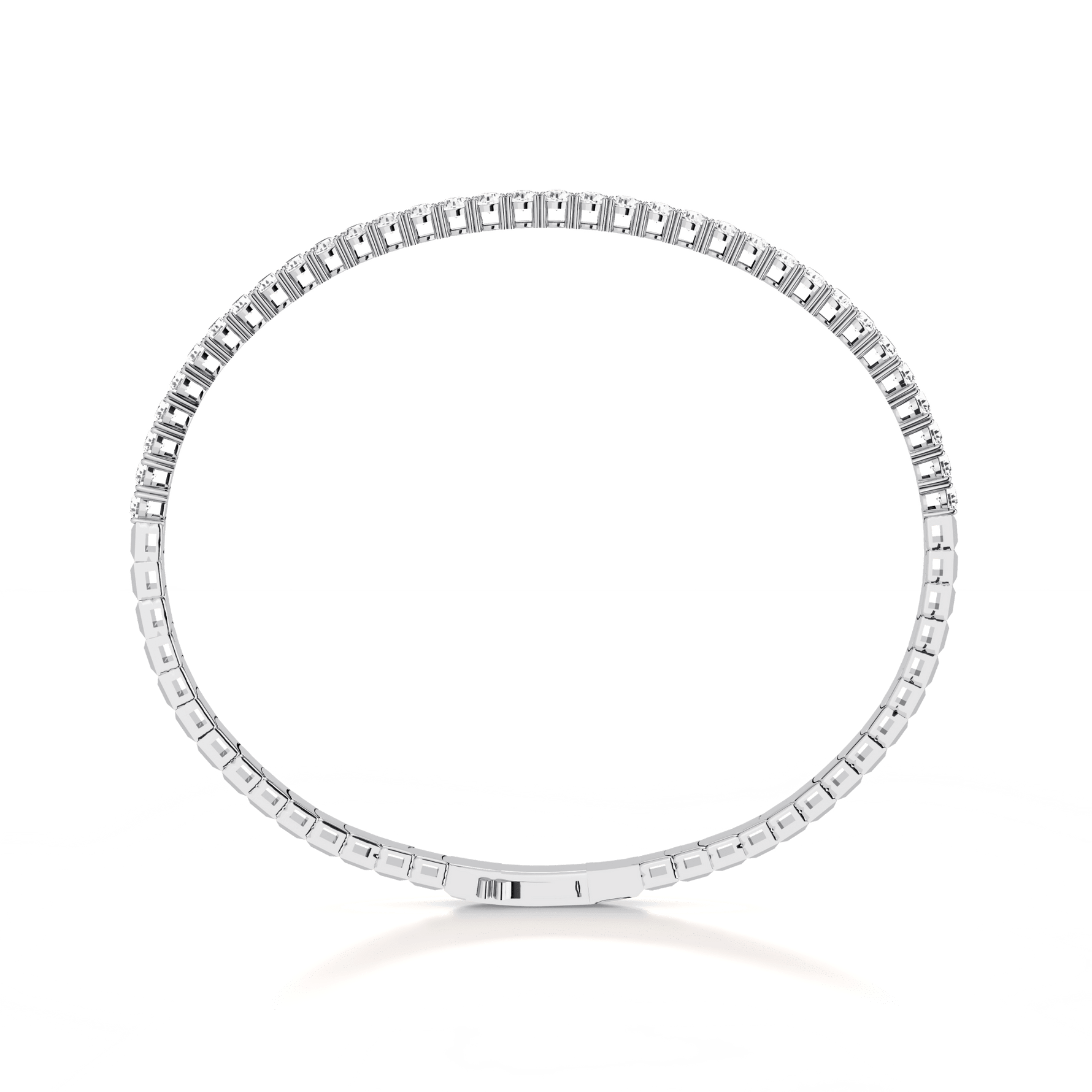 2.4CTW DEW Moissanite Cube Ice Flex Tennis Bracelet in Sterling Silver - Bracelets