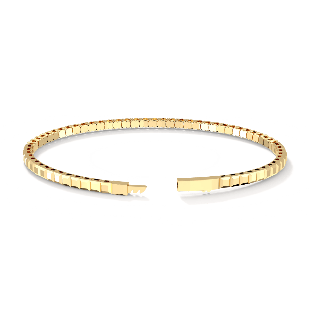 2.4CTW DEW Moissanite Cube Ice Flex Tennis Bracelet in Sterling Silver - Bracelets