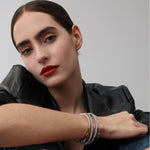 2.4CTW DEW Moissanite Cube Ice Flex Tennis Bracelet in Sterling Silver - Bracelets