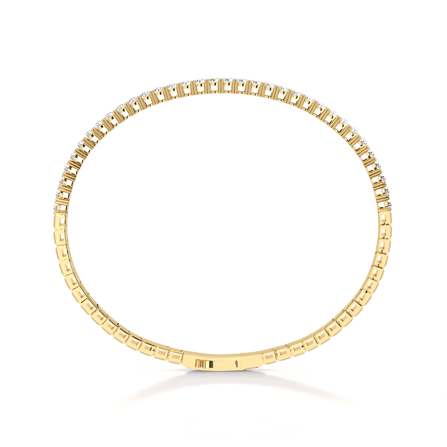 2.4CTW DEW Moissanite Cube Ice Flex Tennis Bracelet in Sterling Silver - Bracelets