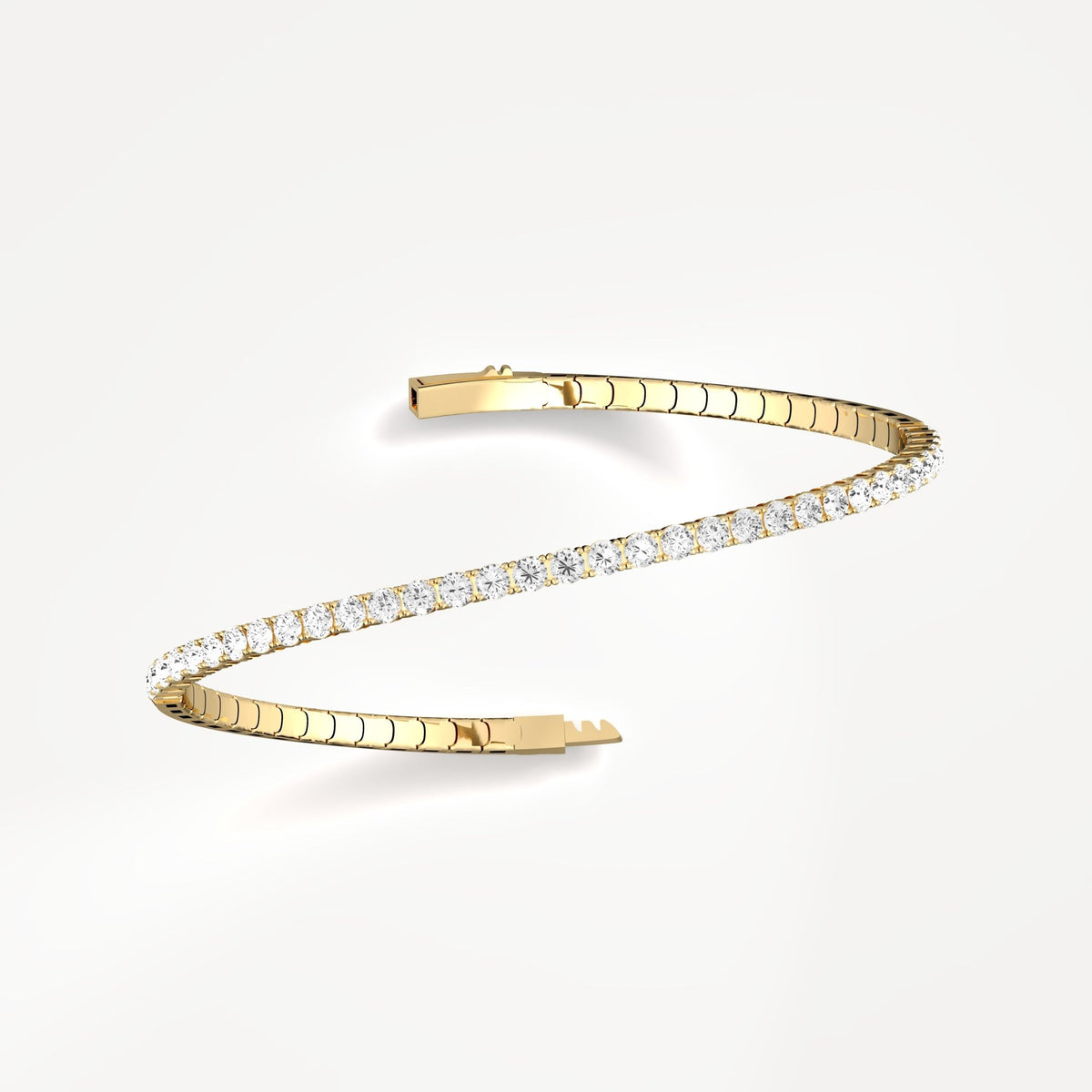 2.4CTW Lab - grown Diamond Ice Cube Flexible Bracelet In 14K Solid Gold - Bracelets