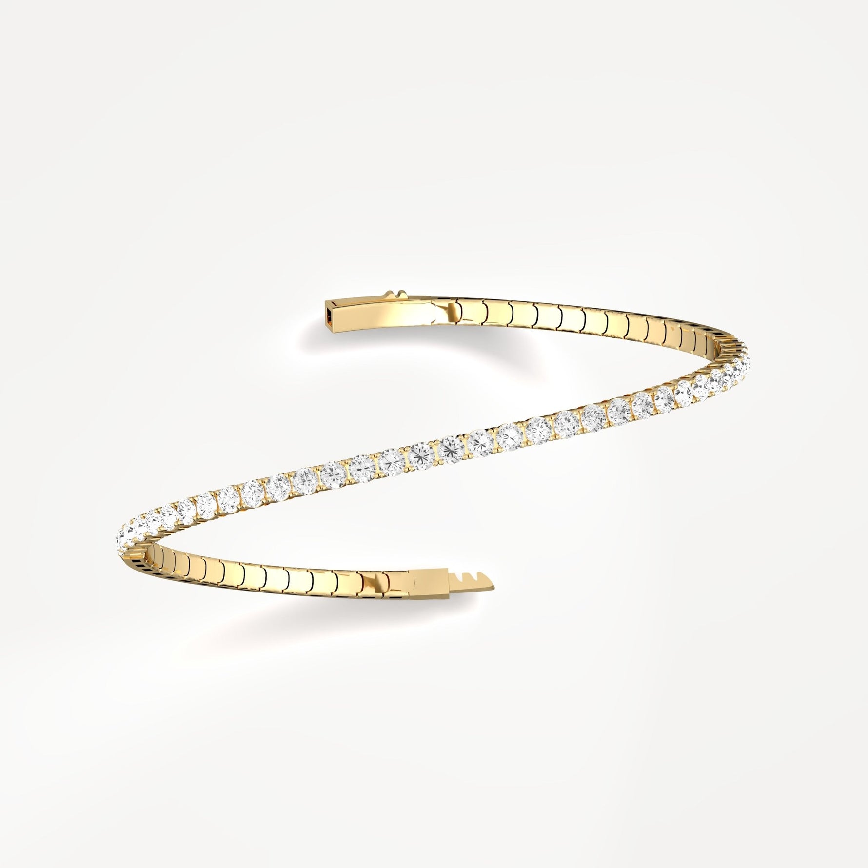 2.4CTW Lab - grown Diamond Ice Cube Flexible Bracelet In 14K Solid Gold - Bracelets