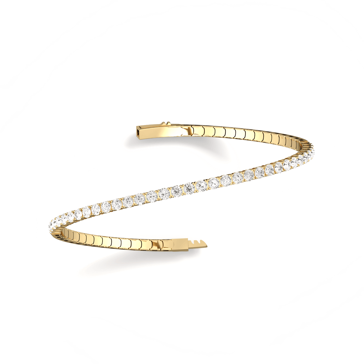 2.4CTW DEW Moissanite Cube Ice Flex Tennis Bracelet in Sterling Silver - Bracelets