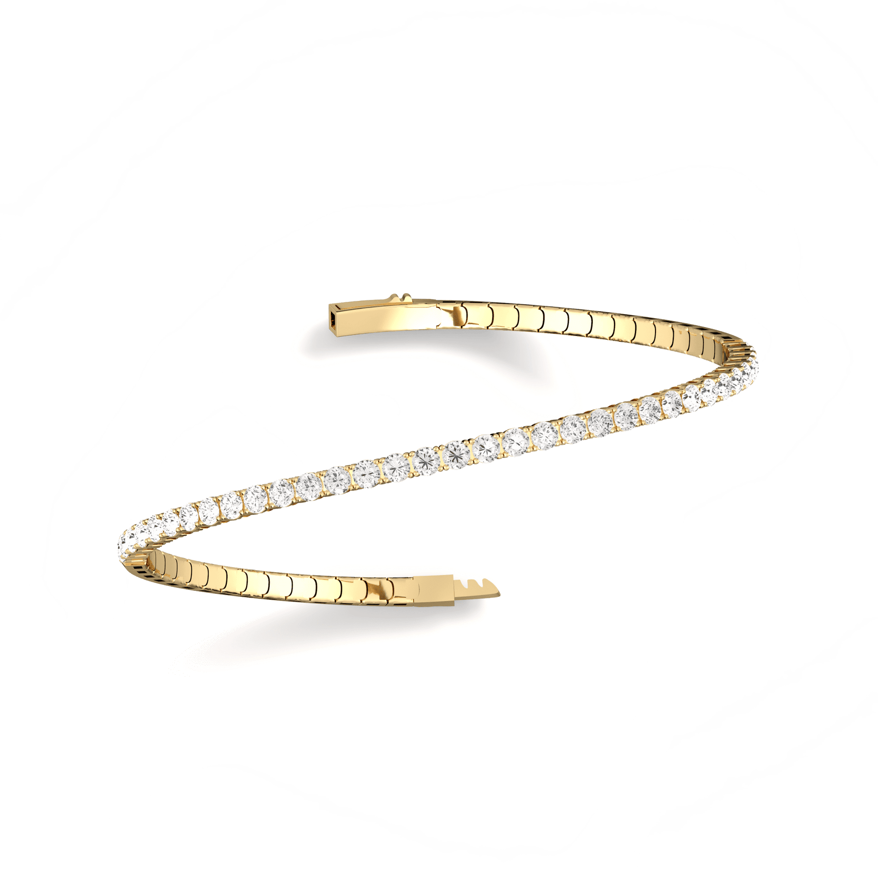 2.4CTW DEW Moissanite Cube Ice Flex Tennis Bracelet in Sterling Silver - Bracelets