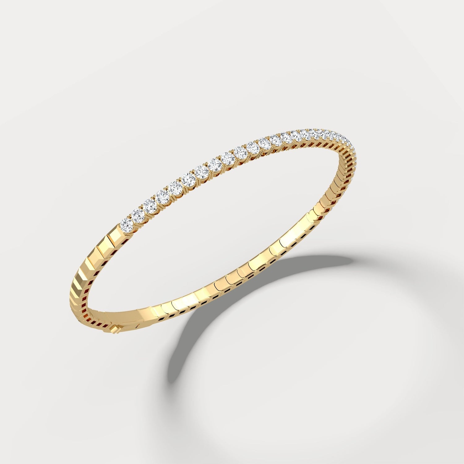2.4CTW Lab - grown Diamond Ice Cube Flexible Bracelet In 14K Solid Gold - Bracelets