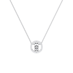 Double Ring Moissanite Pendant Necklace For Women - 