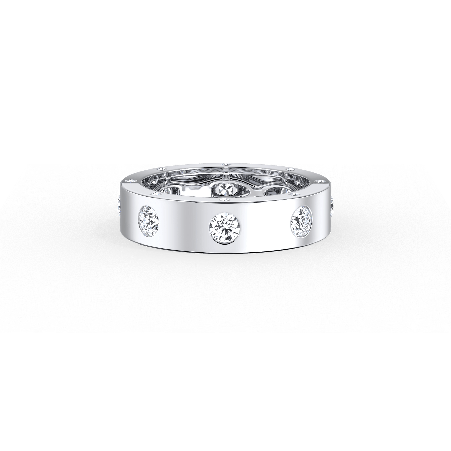 14K Gold Plated Eternity Wedding Band - 