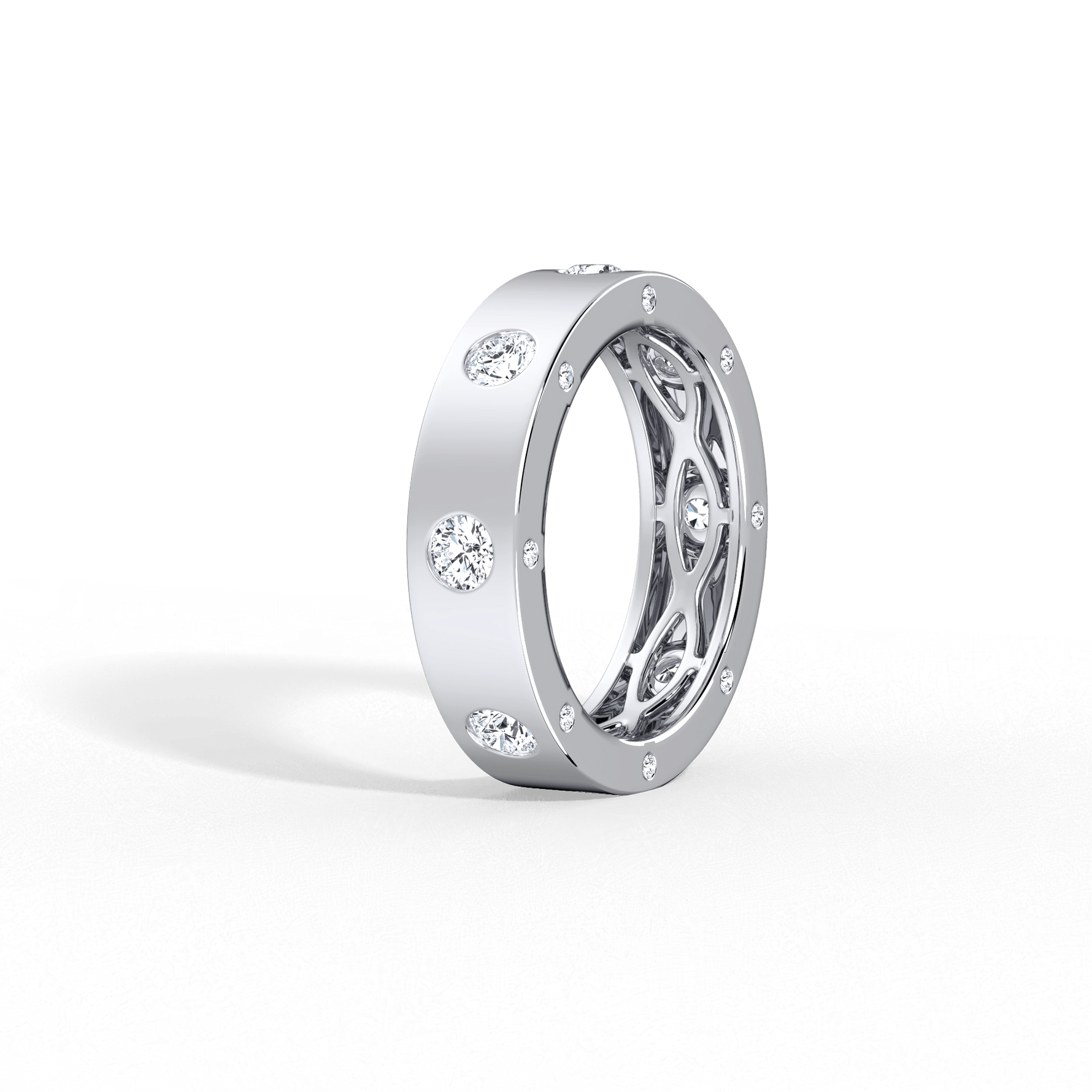 14K Gold Plated Eternity Wedding Band - 