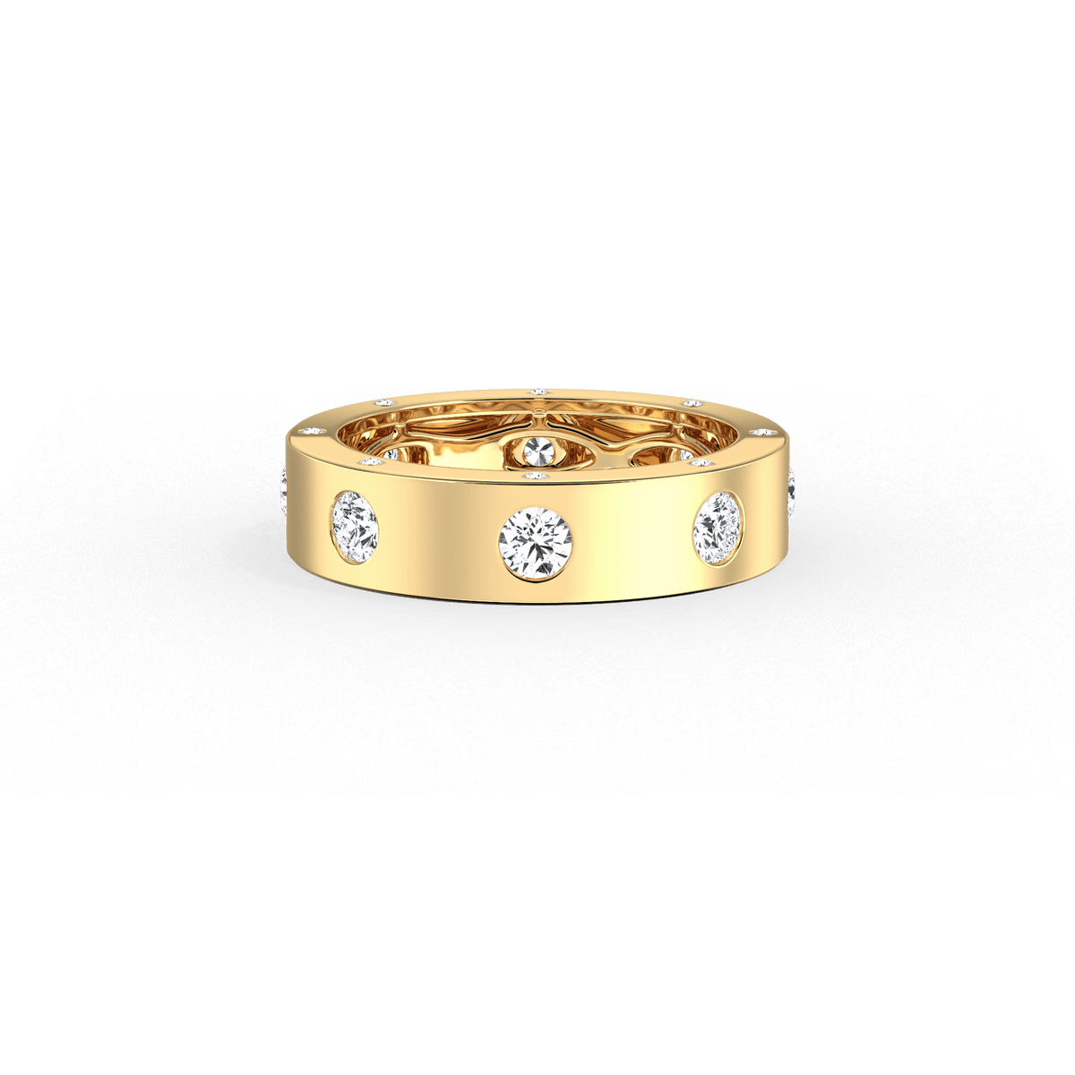 14K Gold Plated Eternity Wedding Band - 