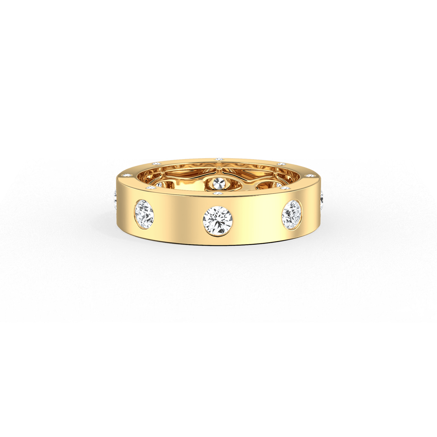 14K Gold Plated Eternity Wedding Band - 
