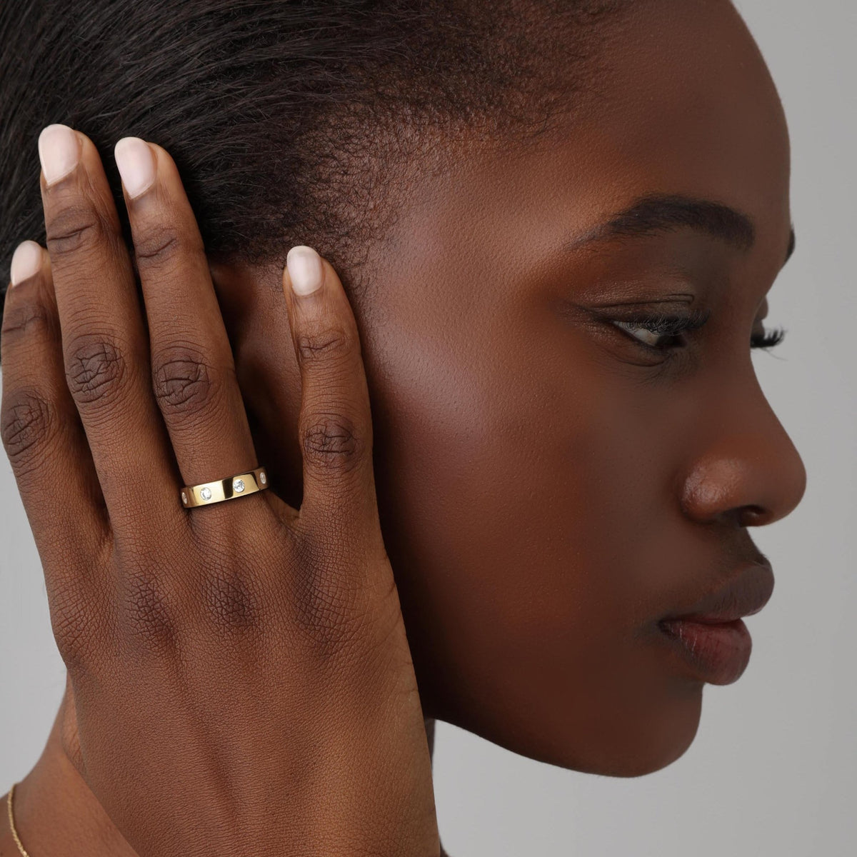 14K Gold Plated Eternity Wedding Band - 