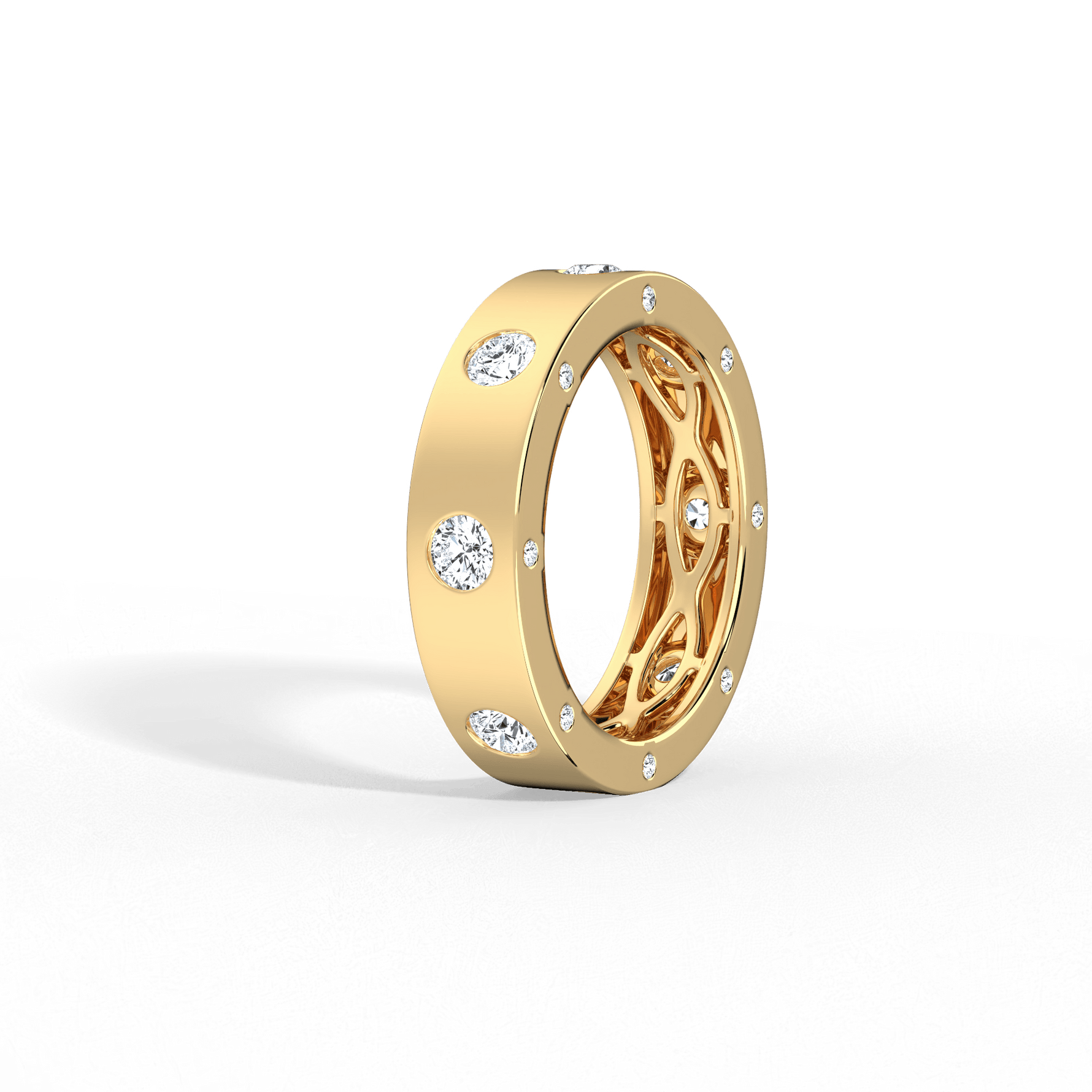 14K Gold Plated Eternity Wedding Band - 