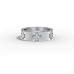 Moissanite Clover Ring in 925 Sterling Silver - 