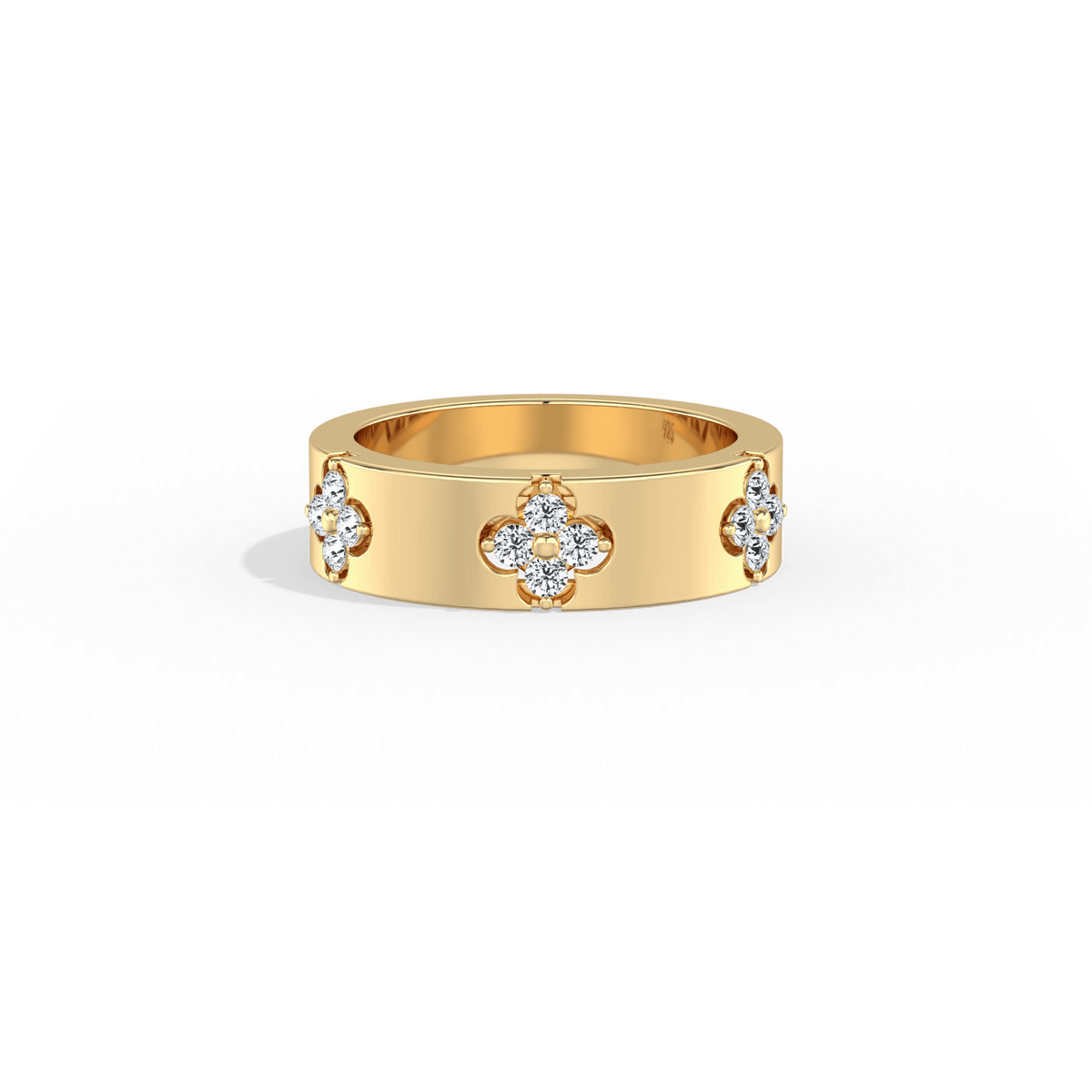 Moissanite Clover Ring in 925 Sterling Silver - 