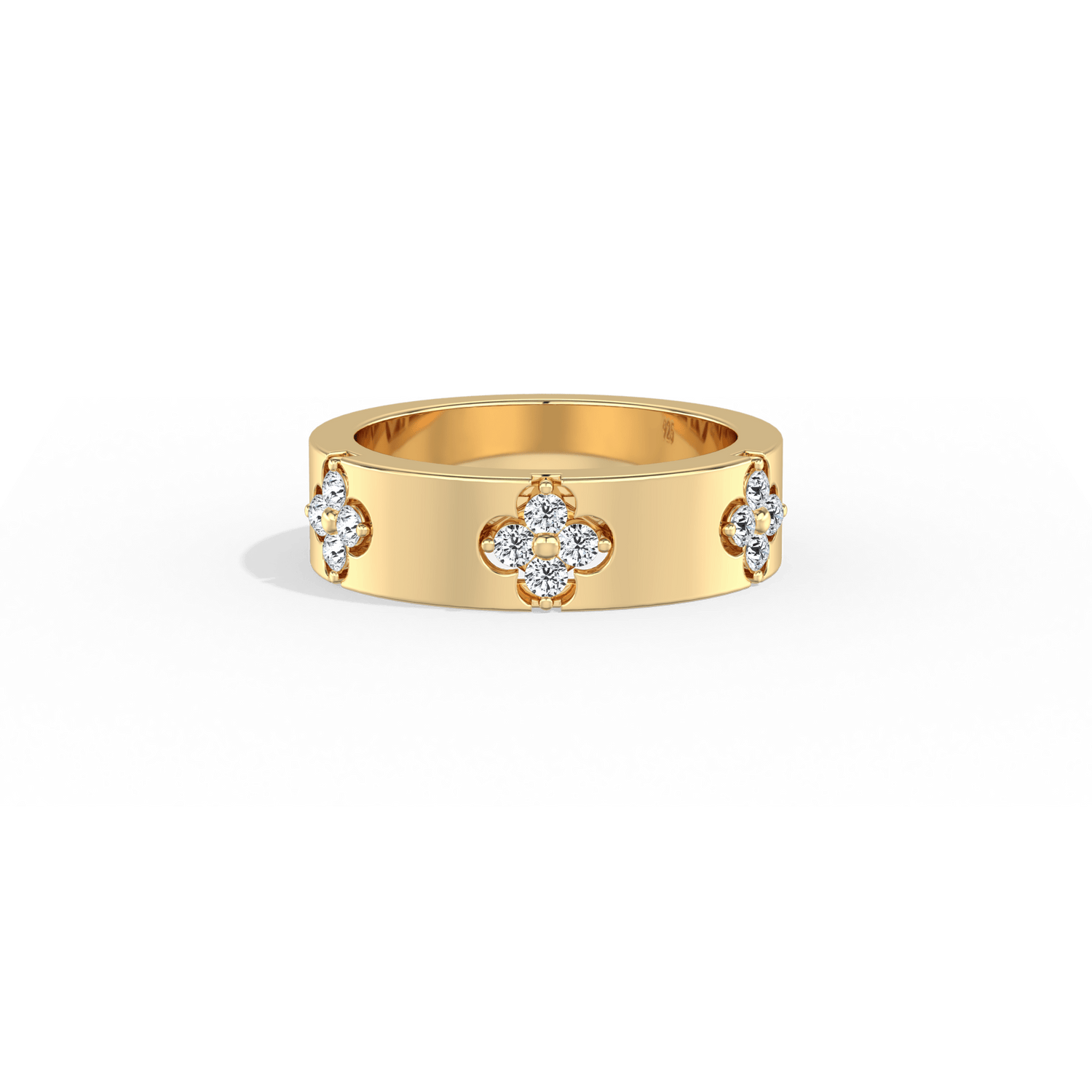 Moissanite Clover Ring in 925 Sterling Silver - 