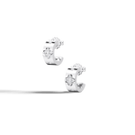 14K Gold Plated Moissanite Clover Hoop Earrings - Earrings