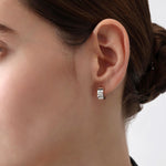 14K Gold Plated Moissanite Clover Hoop Earrings - 