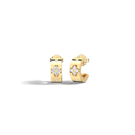 14K Gold Plated Moissanite Clover Hoop Earrings - Earrings