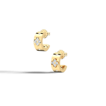 14K Gold Plated Moissanite Clover Hoop Earrings - Earrings